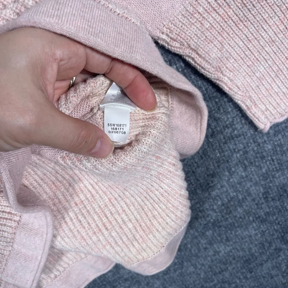Pure Jill Women’s Medium Oversized Pink Heathered Roll Neck Cozy‎ Tunic Sweate